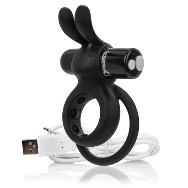 Black rechargeable rabbit vibrator ring.