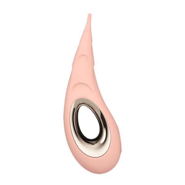 Pink and gold teardrop-shaped toy.