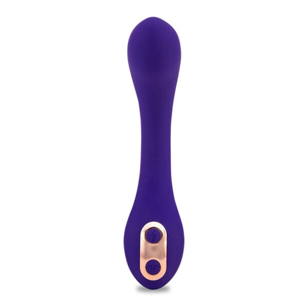 Purple and gold silicone sex toy.