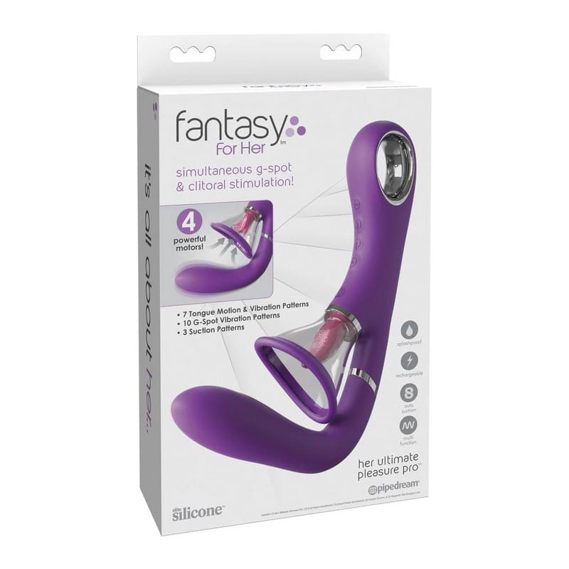 A package of the fantasy plus purple vibrator.