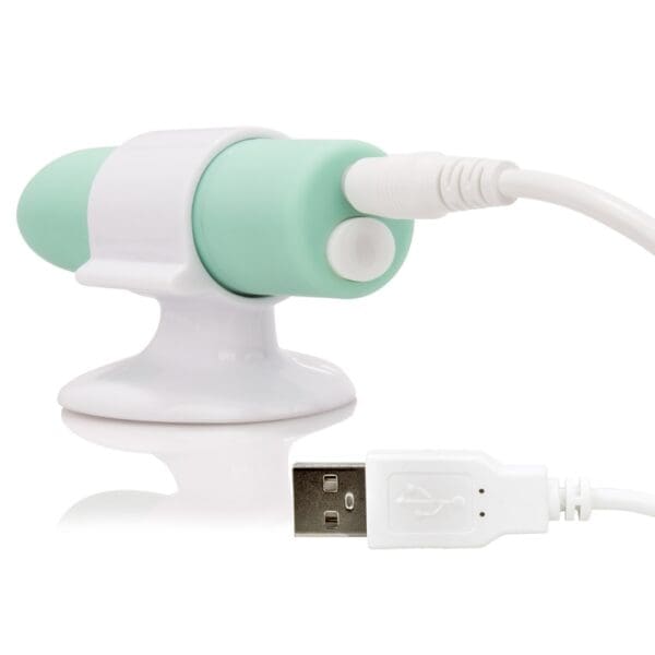 Green and white charging vibrator.