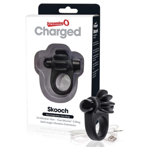 Black silicone rechargeable vibe ring.