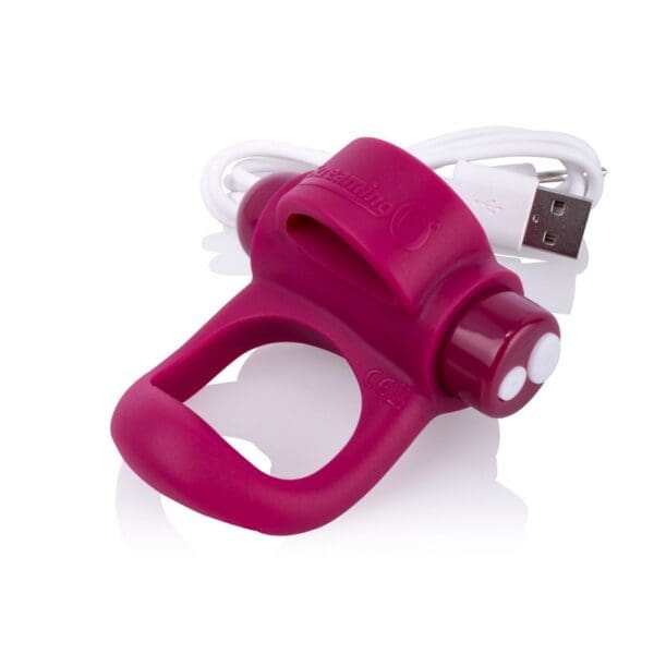 Pink rechargeable silicone ring toy.