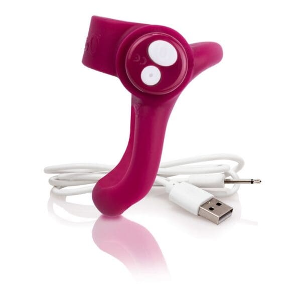 Pink rechargeable adult toy with cord.