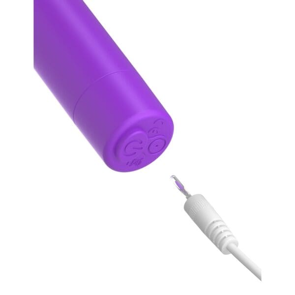 A purple tube with a white tip and a white cord.