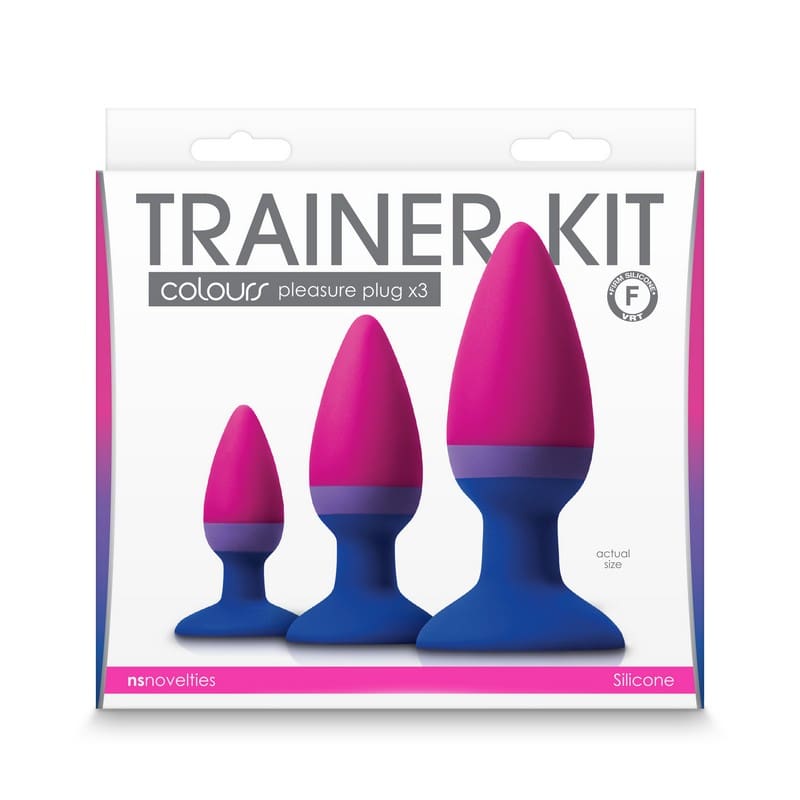 A trainer kit with three different sizes of dildos.