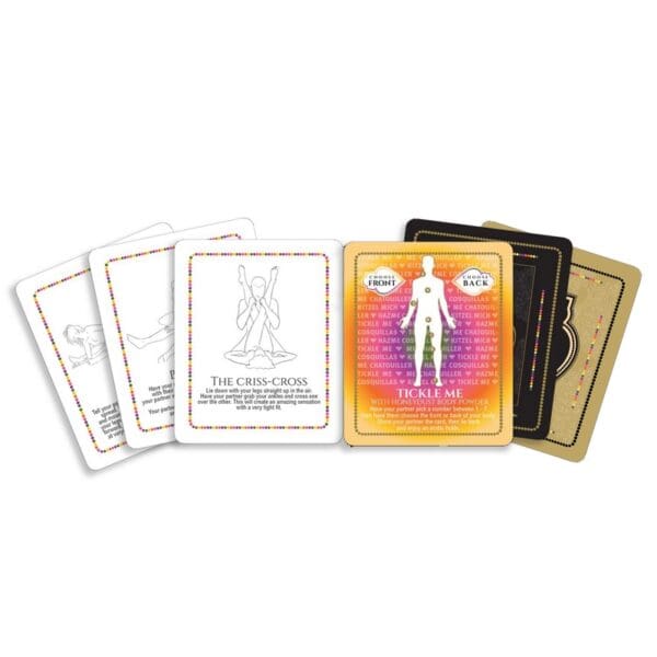 A set of cards with the image of an anatomical figure on them.