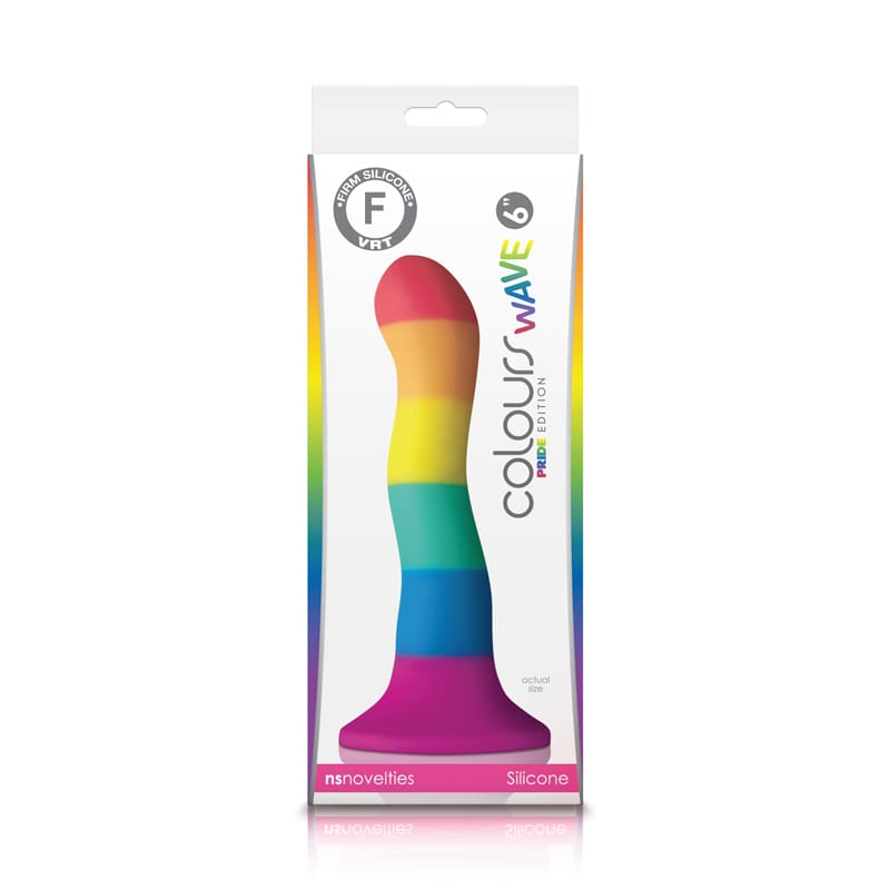 A package of the colorama rainbow dildo.