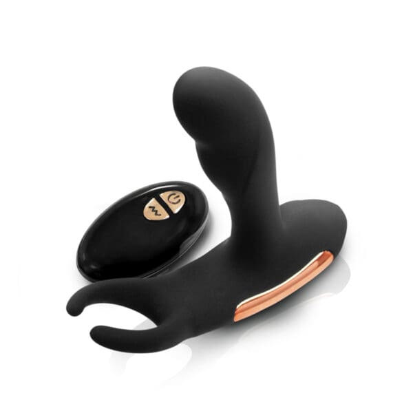 Black and rose gold remote control toy.