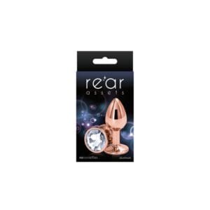 Rose gold anal plug with crystal.