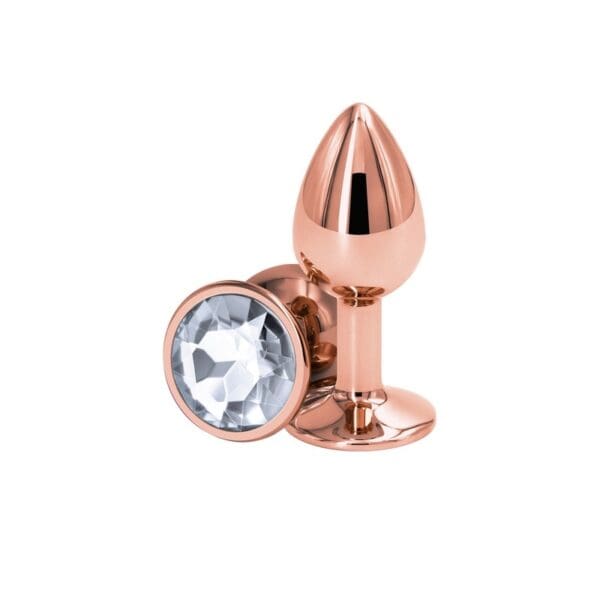 Rose gold butt plug with crystal