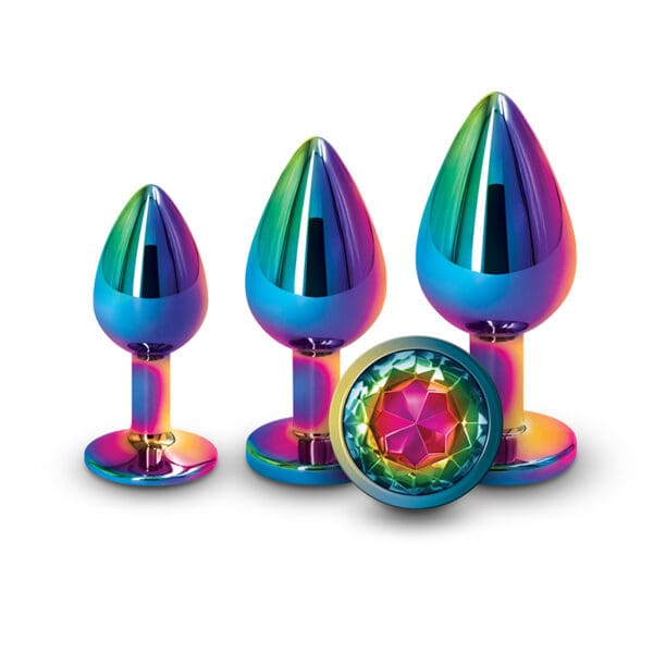 Rainbow anal plugs with jewel