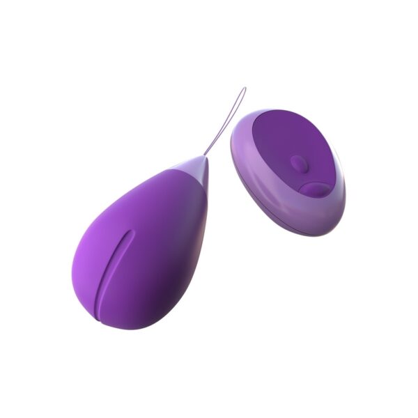 A purple vibrator and a small purple object.