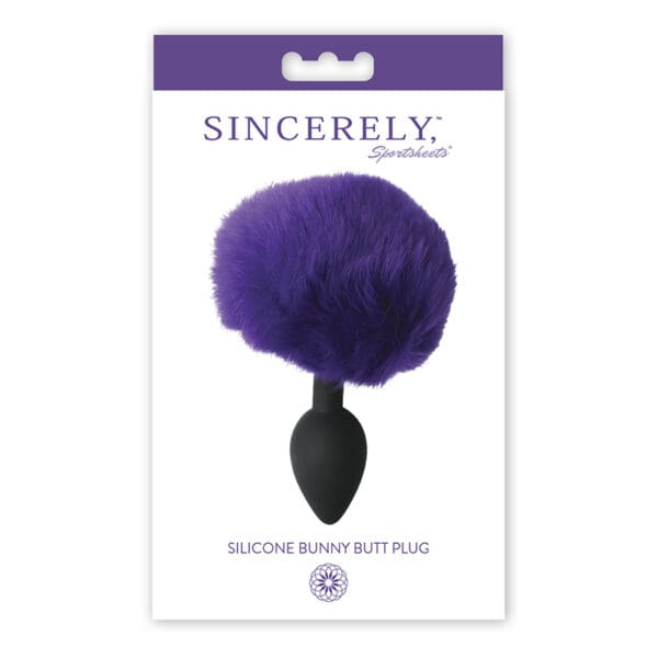 Purple fur bunny butt plug.