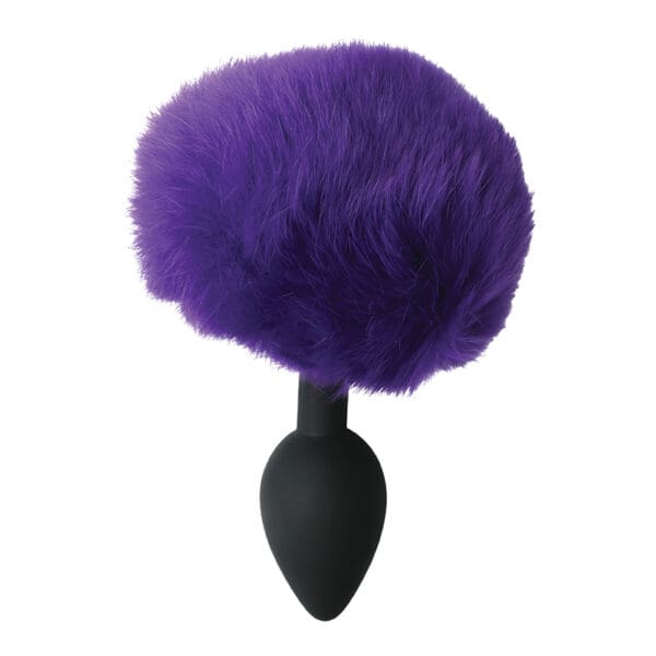 Purple furry tail plug toy.